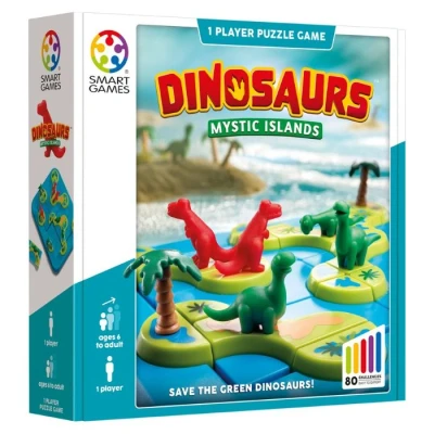 Afbeelding van smart games Dinosaurs Mystic Islands, Puzzle Game with 80 Challenges, 6+ Years, 24 x 6 cm (LxWxH)