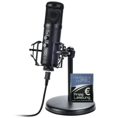 Afbeelding van DOCKIN® MP2000 Condensatormicrofoon voor pc, gaming, podcast en streaming, USB standmicrofoon opnamen, microfoon met zware standaard, volledige uitrusting beste geluidskwaliteit
