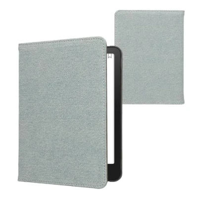 Afbeelding van kwmobile E reader hoesje geschikt voor Amazon Kindle Paperwhite (2024)/Colorsoft hoes flip case met magneetsluiting Ereader cover Denim design in lichtblauw
