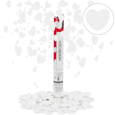 Afbeelding van Relaxdays 5x confetti kanon groot hartjes party popper bruiloft