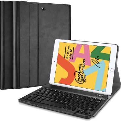 Afbeelding van Cazy iPad 2021/2020 hoes 10.2 inch QWERTY toetsenbord Bluetooth Keyboard Cover Zwart