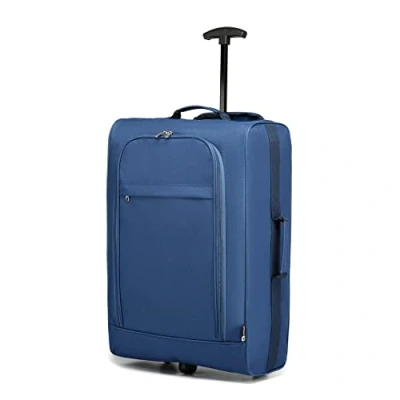 Afbeelding van Kono Dubbele Wielcabine Goedgekeurde Trolley Bag Lichtgewicht Soft Shell Handbagage, Blauw, 36cm (W) * 53cm (H) 18cm (D)…