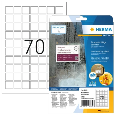 Afbeelding van HERMA 8339 printeretiket Wit Zelfklevend printerlabel