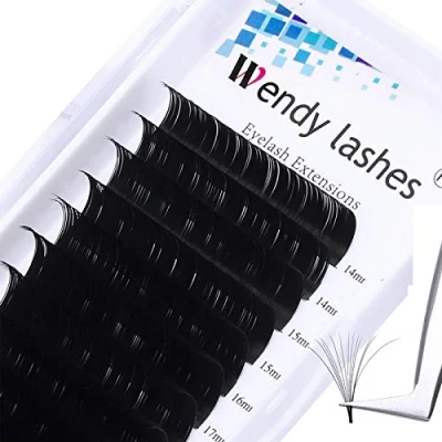 Afbeelding van Wimperbehandelingen Easy Fan Russische 0.05mm Volume wimpers Extensions Self Fanning 2D 3D 5D 10D 20D (0.05 C, MIX(14 20))