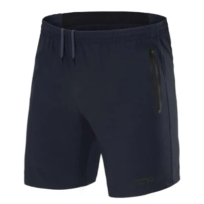 Afbeelding van TCA Mannen Elite Tech Lichtgewicht Hardloop Gym Trainings Shorts met Ritszakken Donkerblauw, S