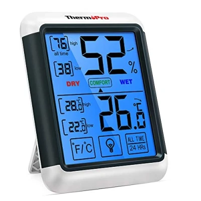 Afbeelding van ThermoPro TP55 Digitale thermo hygrometer, voor binnen en buiten, temperatuur luchtvochtigheidsmeter, met indicator binnenklimaatbeheersing luchtbewaking