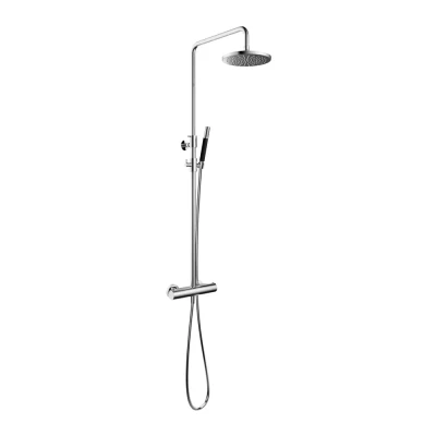 Afbeelding van HotBath Cobber thermostatische regendoucheset met 20cm ronde hoofddouche handdouche Chroom