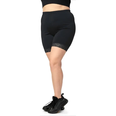 Afbeelding van Merry Style Leggings Grote Maten Panty met Kant Dames Kort Katoen DonkerMelange Zwart 4XL MS MS10 453 LE