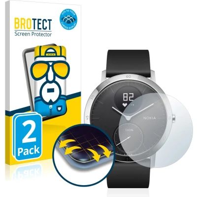 Afbeelding van BROTECT Full Cover Screen Protector voor Withings Steel HR (40 mm) (2 Stuks) Schermbeschermer, 3D Curved
