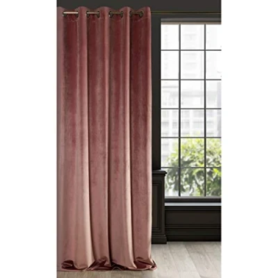 Afbeelding van Eurofirany RIA Verduisteringsgordijn, Ondoorzichtig, Satijnen Gordijn met Ogen 1 st. Extra Lang Gordijn, Dik, Elegant, Effen, Woonkamer, Slaapkamer, 140x250 cm, Donkerroze