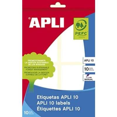 Afbeelding van APLI 1655 etiketten 10 wit 40,0 x 75,0 mm vellen