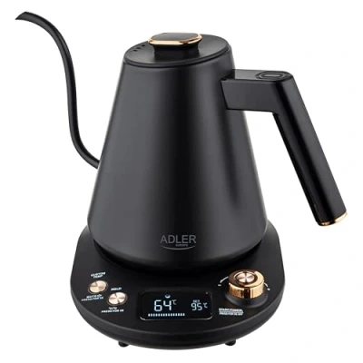 Afbeelding van ADLER Waterkoker met lange schenktuit 1,0 l, zwart