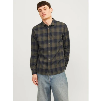 Afbeelding van Jack &amp; Jones SLIM FIT Overhemd, Heren, Maat: Large, Forest night