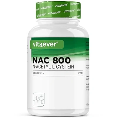 Afbeelding van NAC / N acetyl + L cystein (L cysteïne) 180 capsules á 750 mg gehalte aan werkzame stoffen &amp; zuiverheid in laboratorium getest Veganistisch Ho