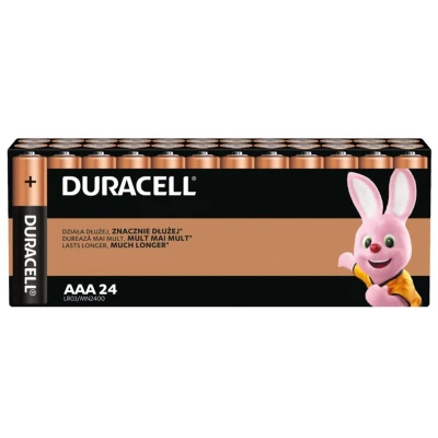 Afbeelding van AAA batterij Duracell 24 stuks (Alkaline, 1.5 V)