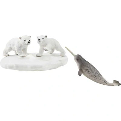 Afbeelding van Schleich wild life ijsschots met ijsbeerwelpen en narwal