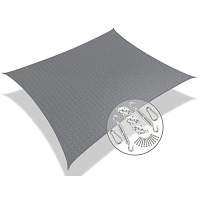 Afbeelding van VOUNOT zonnezeil, driehoekig, met bevestigingsset 3x2.5m + Kit de Montage grijs.