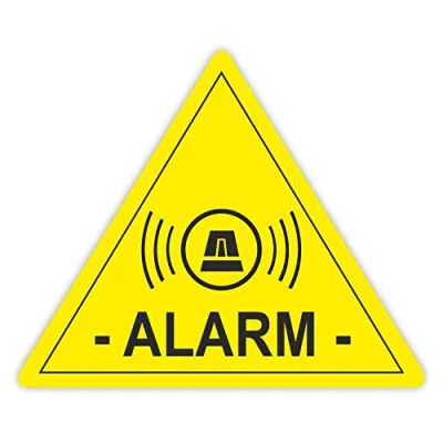 Afbeelding van iSecur 5 alarmbeveiligde stickers, x 4 cm, buitenklevend, UV en weerbestendig, let op alarmsysteem, hin_066