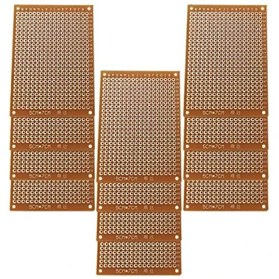 Afbeelding van GTIWUNG 12 delige PCB prototype universele plank, 5 x 7 cm, printplaat, bakeliet prototypingsbord, knutselset voor solderen en elektronisch project, stuks
