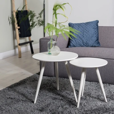 Afbeelding van Maison Bobby Bijzettafel Set Daven Wit