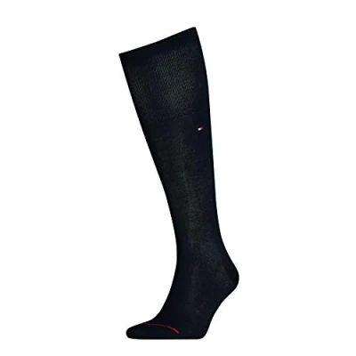 Afbeelding van Tommy Hilfiger Tailored Mercerized Kneehigh (1 pack) heren kniekousen donkerblauw Maat: 39 42