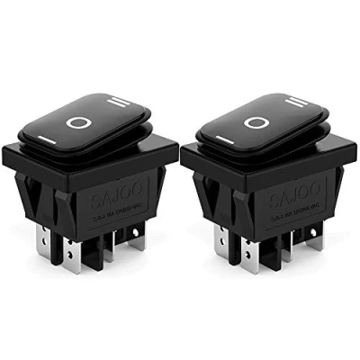 Afbeelding van CLDIY 2 stuks AC 16A / 250 V 125 3 posities ON/off/ON waterdichte tuimelschakelaar voor boot, tuimelschakelaar, zwart