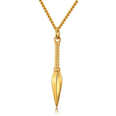 Afbeelding van Speerpunt Heren Ketting met Hanger Goud kleurig Kettingen Cadeau voor Man Mannen Cadeautjes