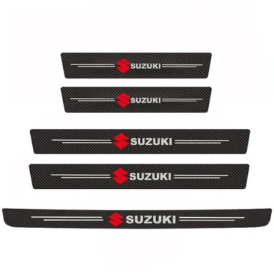 Afbeelding van 5 Stuks Auto Instaplijsten Protector, voor Suzuki Vitara 2016 2023 Koolstofvezel Stickers Dorpel Welkom Pedaal Styling Accessoires