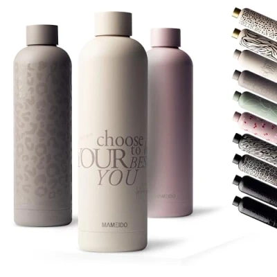 Afbeelding van MAMEIDO roestvrij staal drinkfles 750ml lekvrije thermosfles, waterfles BPA vrij, geïsoleerde fles, koffie &amp; thee (Striving Me, 0,75l)