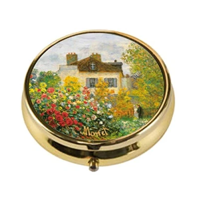 Afbeelding van Goebel Claude Monet Pillendoosje Het kunstenaarshuis Metaal 5cm 3 vakjes