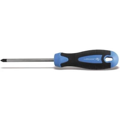 Afbeelding van Högert Phillips schroevendraaier kruiskop PZ0 75 mm ergonomische greep magnetisch lemmet S2 staal