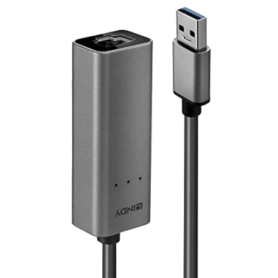 Afbeelding van Lindy 43313 tussenstuk voor kabels USB A RJ 45 Zilver