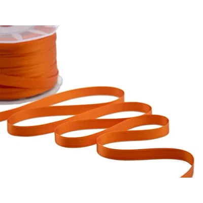 Afbeelding van Furlanis Dubbelzijdig satijnen lint, Italiaanse stof oranje, 10 mm x 25 m