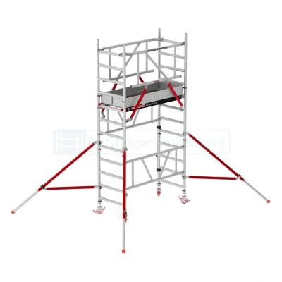Afbeelding van Eenpersoonssteiger Altrex MiTOWER PLUS Safe Quick L165xB75cm 4.20m werkhoogte Houten platformen
