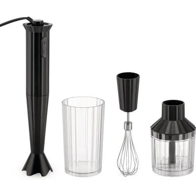 Afbeelding van Staafmixer 4 Delige Set Alessi Plisse Black