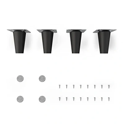 Afbeelding van sossai® houten meubelpoten Clif Round zwart mat Hoogte: 8 cm HMF1 rond, conisch (rechte versie) Materiaal: massief hout (beuken) voor stoelen, tafels, kasten etc.