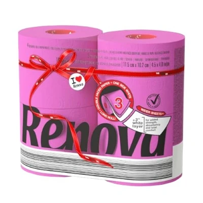 Afbeelding van Renova Hygiënisch papier, fuchsia, 5 x 4 rollen