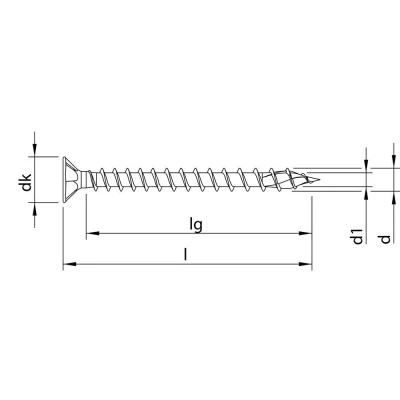 Afbeelding van HECO Spaanplaatschroef Platverzonken Kop TOPIX plus Zilver 4.0x50.0mm