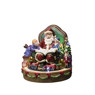 Afbeelding van KONSTSMIDE Kerstfiguur Kerst versiering Led tafereel kerstman met kinderen en slee (1 stuk)