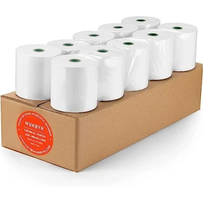 Afbeelding van MUNBYN Thermisch Papier 80mm voor POS Kassabon Printer 80x50mm Rollen 3 1/8&quot; x 2&quot; 10 Thermische Bonrollen Kassabonpapier