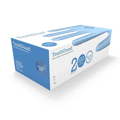 Afbeelding van Touchguard Disposable Gloves Blue Nitrile Powder Free, X Large, blauw