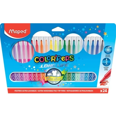 Afbeelding van Viltstift Maped Color&#039;Peps Long Life set á 24 kleuren