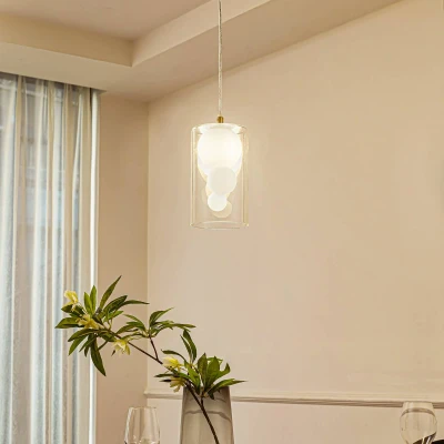 Afbeelding van Lindby hanglamp Kupla, opaal/helder, glas, 1 lamp, G9