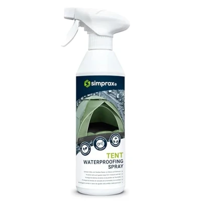 Afbeelding van Simprax ® waterdichte tentspray 500 ml waterdicht kledingstuk Eco Passport gecertificeerd door Oeko Tex stof die UV bestendig en biologisch afbreekbaar is