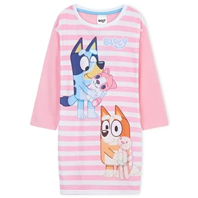 Afbeelding van Bluey Meisjesnachthemd, pyjama, cadeaus voor meisjes, roze, 3 4 jaar