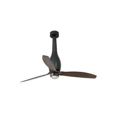 Afbeelding van Faro Lighting Eterfan LED mat zwart, houten plafondventilator met DC motor, 3000K