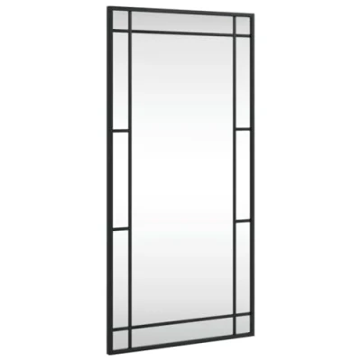 Afbeelding van Wandspiegel rechthoekig 40x80 cm ijzer zwart