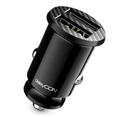 Afbeelding van deleyCON 2,4 A Sigarettenaansteker USB Lader 2400 mA Fast Charge 2 Poort Mini Car Charger
