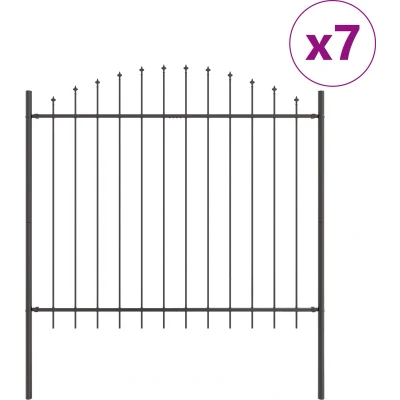 Afbeelding van vidaXL Tuinafscheiding met Hoofdsteun Grijs 11,9x1,5 m Staal
