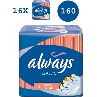 Afbeelding van 16er Pack Always Maandverband Maat 1 Classic Normal 10 stuks